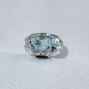 PANDORA Retired Sterling Silver Multi-Color Sea Glass Faceted Murano 791610